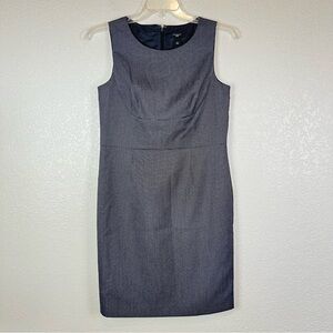 Ann Taylor Gray Sleeveless Round Neck Sheath Lined Career Dress Size 10